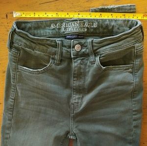 American Eagle Army Green Hi-Rise Skinny Jegging